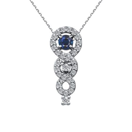 Серебряная подвеска с сапфиром и фианитами 249₽