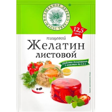 Желатин Волшебное дерево пищевой листовой 12,5 г