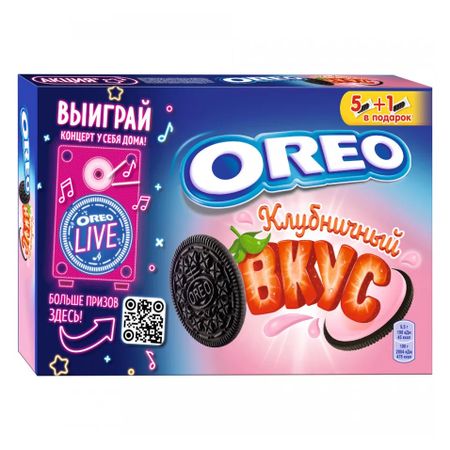 Печенье Oreo с какао и клубничной начинкой, 228 г