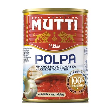 Томаты Mutti резаные кубиками в томатном соке с чесноком 400 г