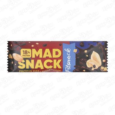 Батончик Fitsnack Madsnack арахис и изюм 45г