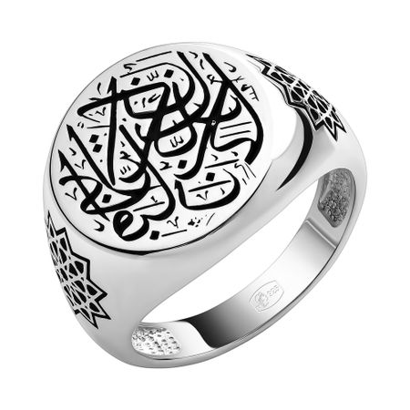 Серебряная печатка с чернением и родированием 3750₽