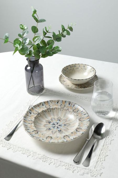 Тарелка фарфоровая глубокая с принтом Prisma Pioli