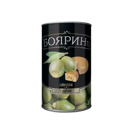 Оливки Бояринъ с сыром жестяная банка 300 мл