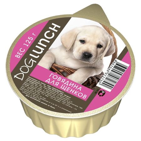 Dog Lunch влажный корм для собак крем-суфле с ГОВЯДИНОЙ и овощами в ламистерах - 125 г 630₽