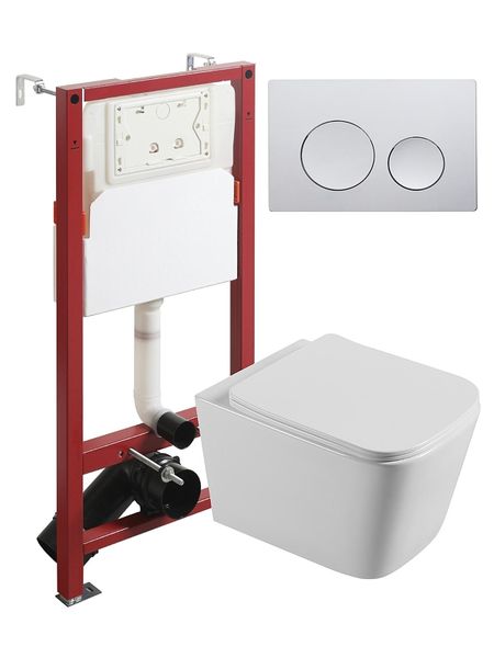 Комплект унитаза с инсталляцией Agger ATI04100APB100 с сиденьем Микролифт и клавишей смыва Хром глянцевый 36690₽