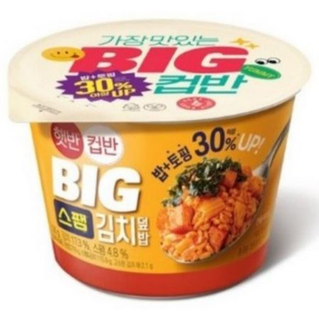 [CJ] HATBAN Korean Cup Rice Cupban Big Spam Kimchi 328 г #1PCS