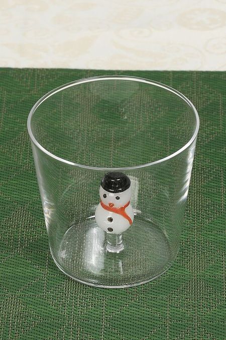 Стакан стеклянный с декором Snowman Inside COINCASA 1590₽