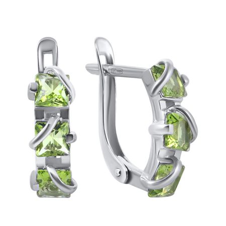 Серьги из серебра с хризолитами 2790₽
