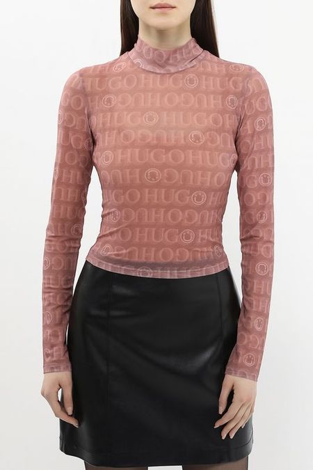 Топ из эластичной сетки облегающего кроя с принтом HUGO BLUE 5505₽