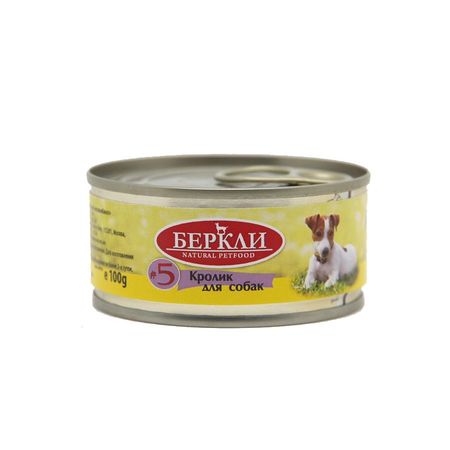 Berkley 5 влажный корм для собак всех стадий жизни любых пород с КРОЛИКОМ - 100 г 5 шт 1090₽