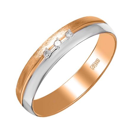 Золотое обручальное кольцо с бриллиантами и родированием 22990₽