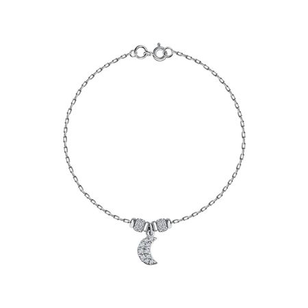 Серебряный браслет на ногу с фианитами 1390₽