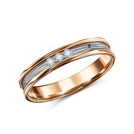 Золотое обручальное кольцо с бриллиантами и родированием 47990₽