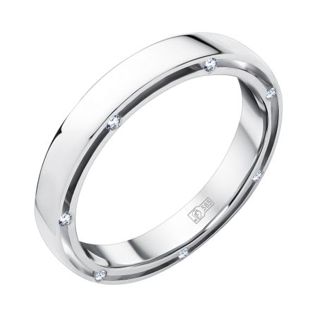 Золотое обручальное кольцо с бриллиантами и родированием 107990₽