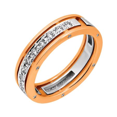 Золотое обручальное кольцо с бриллиантами и родированием 239990₽