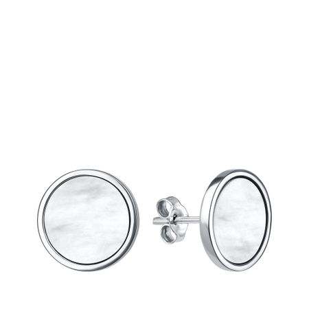 Серебряные серьги с перламутром и родированием 2790₽