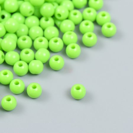 Бусины пластик "Лайм" глянец набор 25 гр d=0,6 см