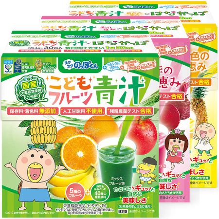 Sukusuku no Pokkun Под руководством Hanakappa Фруктовый зеленый сок Набор из 3 разных вкусов Ca Молочнокислые бактерии Витамин D Пищевая клетчатка Железо DHA PS
