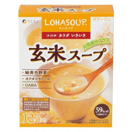 FINE JAPAN LOHASOUP Коричневый рисовый суп 12 чашек Содержит ГАМК октакозанол 10 коробок