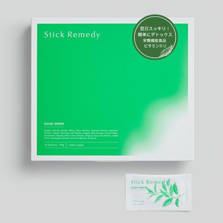 ваше тело и чувствовать себя обновленным каждый день Stick Remedy Clean Green 30 упаковок Green Juice Detox Витамин B12 Капуста Спирулина Ячмень Трава Моринга Органический Матча