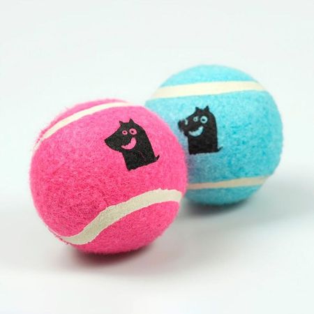 MrKranch игрушка для собак Теннисный мяч малый набор голубой розовый - 47 см 2 шт 371₽
