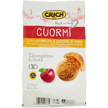 Печенье песочное Crich Cuor Mi с яблочным джемом 270 г