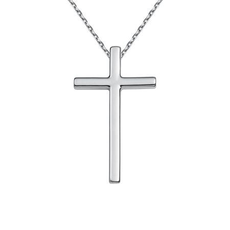 Серебряная подвеска Крест с родированием 590₽