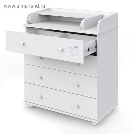 Комод пеленальный детский Орион 804 (Oliver), 80×45×93 см, 4 ящика, белый купить недорого