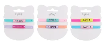 Набор парных браслетов Smile, Happy (силикон) (12-04407-B77) (Lafilaf)