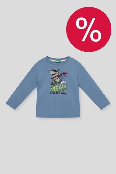 Лонгслив хлопковый с принтом Benetton 890₽