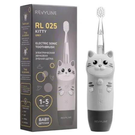 Электрическая зубная щетка Revyline 025 Baby Kitty серая 2490₽