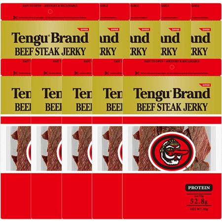 Вяленая говядина Tengu 93 г, набор из 10 пакетов, обычная закуска Tengu