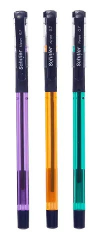Ручка шариковая синяя,"Neon", масляные чернила, 0,7 мм, ассорти, Schiller