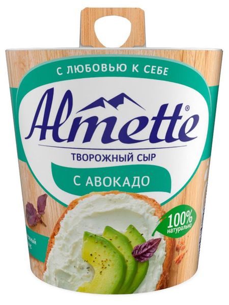 Сыр творожный Almette с авокадо, 150 г