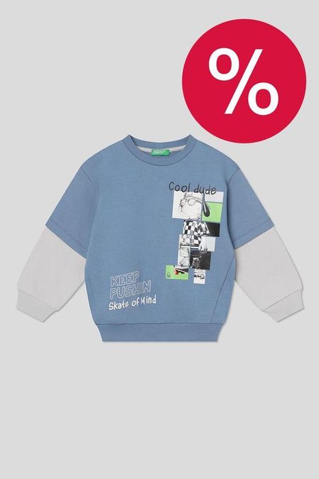 Свитшот хлопковый с принтом Benetton 1790₽