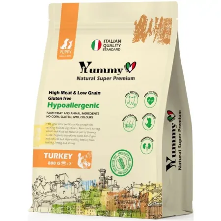Yummy Linea сухой корм для щенков мелких и миниатюрных пород, с индейкой - 8 кг