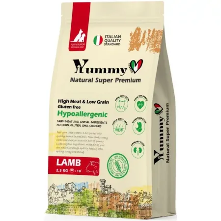 Yummy Linea сухой корм для щенков и юниоров средних и крупных пород, с ягненком - 8 кг
