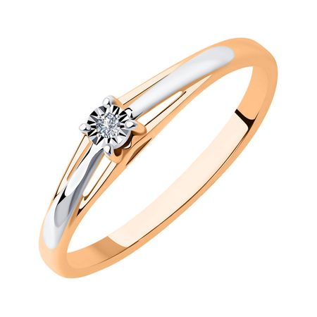 Золотое кольцо с бриллиантом и родированием 29990₽