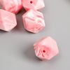 Бусина силикон "Многогранник" розовый нефрит d=1,7 см