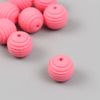 Бусина силикон "Круглая с фаской" розовая d=1,5 см