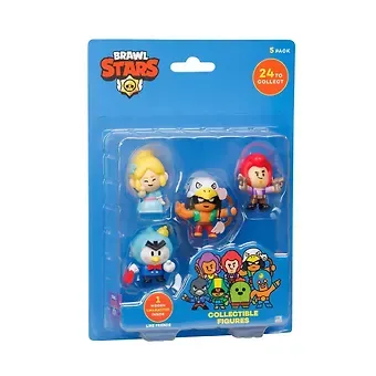 Коллекционная фигурка Brawl Stars, Пайпер, Мистер Пи, Кольт, Бо и Кроу, (5см), (BRW2040B)