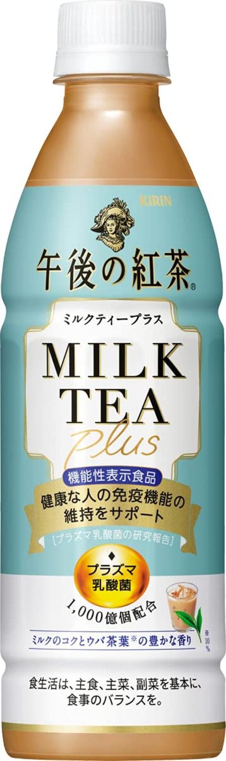 [Продукты питания с функциональными свойствами] Kirin Afternoon Tea Plasma Lactic Acid Bacteria Milk Tea Plus 430 мл 24 бутылки Напиток с молочной кислотой для иммунитета
