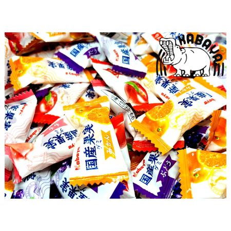 1 кг фруктовых жевательных конфет Kabaya Foods Domestic Fruit Gummy, фруктовые жевательные конфеты, наполненные насыщенным фруктовым соком. Большая коммерческая доля в индивидуальной упаковке [прибл.. Ассортимент]