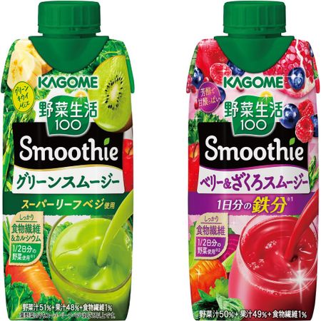 Kagome Yasai Seikatsu 100 Smoothie Green Smoothie Mix 330 мл Kagome Yasai Seikatsu 100 Smoothie Berry Pomegranate Smoothie 330 мл x 12 бутылок каждая × &