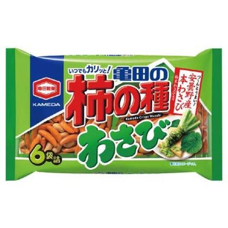 Kameda Seika Хурма Тане Васаби 6 пакетиков по 182 г x 12 пакетов Kameda s