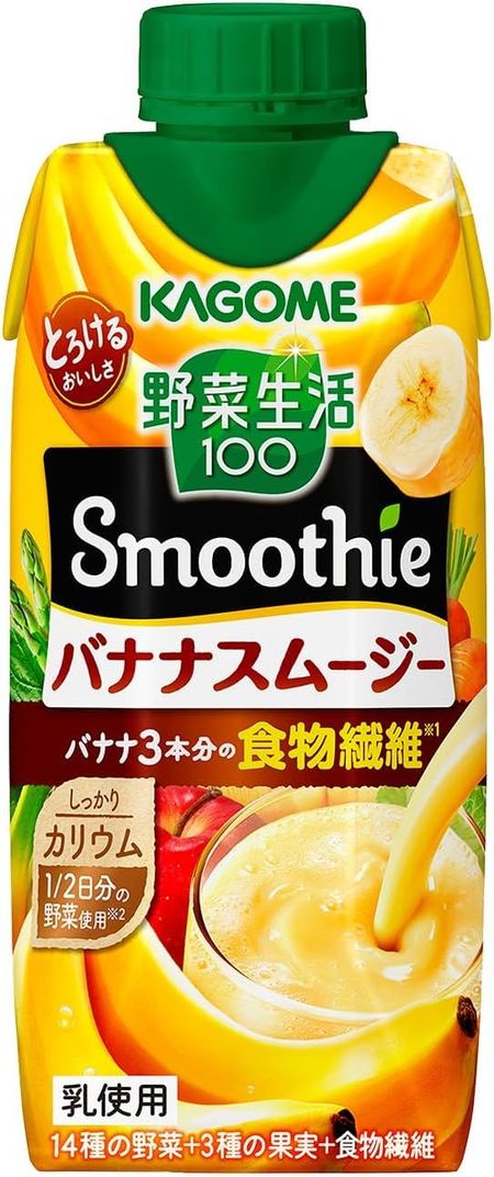 Kagome Yasai Seikatsu 100 Smoothie Banana Smoothie 330 мл бумажная упаковка x 12 бутылок x (2 случая)