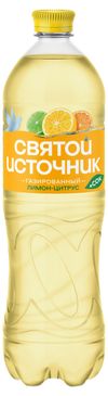 Вода питьевая Святой Источник газированная с соком лимона, 1 л