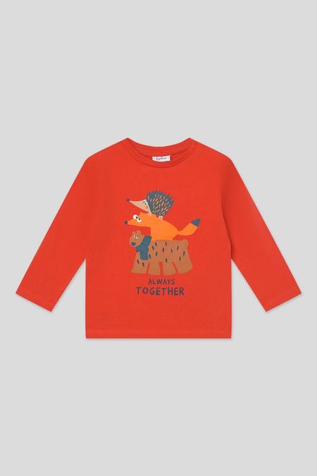 Лонгслив хлопковый с принтом Fagottino 622₽