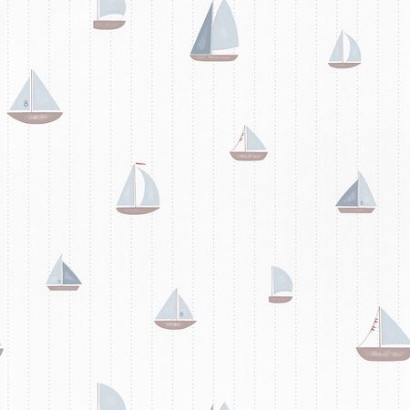 Обои детские Casadeco Rose Nino 85666411 Винил на флизелине 0531005 Голубой Корабли 4250₽